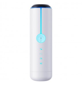 MizzZee X-BLUE CRYSTAL Heating Suction Vibration Moaning Masturbator Cup (Chargeable - White)